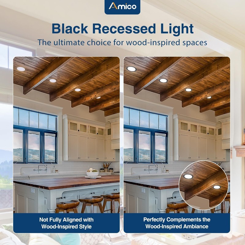 Amico 6 Pack 6 Inch 5CCT Ultra-Thin LED Recessed Ceiling