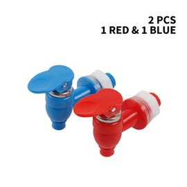 Generic Water Cooler Dispener Taps Set Valve Replacement, Water Beverage Pour Dispenser Taps, Spigot Spout Tap, Blue and Red, WT-093