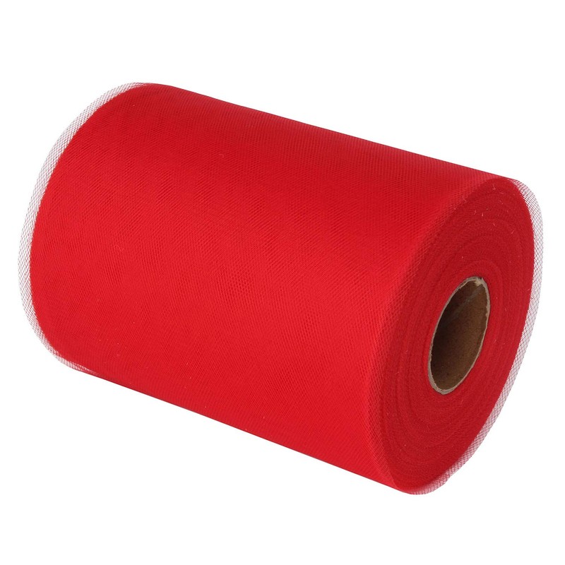 Bobina de tul rojo de 6 pulgadas x 100 yardas