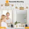 A1A9 3-Light Bathroom Vanity Light, Modern Brushed Gold Wall Lights