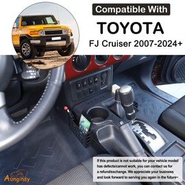 Aunginsy Aluminum Gear Shift Side Storage Basket Center Console Organizer Tray Armrest Storage Box Basket Interior Accessories for Toyota FJ Cruiser 2007-2024, Modern, Minimalist, Type E