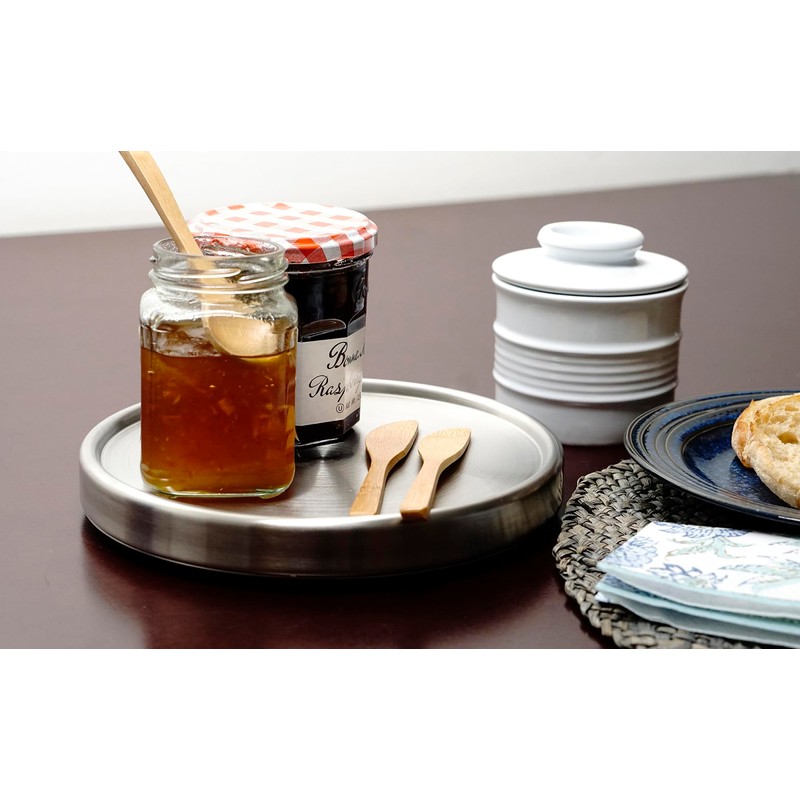 RSVP International Endurance Tool Crock Turntable Lazy Susan, Stainless Steel,