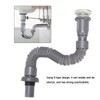 HAOHIZE Flexible Universal Sink Drain Pipe, S-Type, Grey, Plastic +