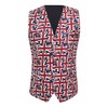 King & Priory Union Jack Flag Waistcoat , Red /