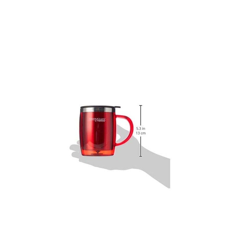 Thermos Thermos ThermoCaf 187094 Translucent Desk Mug, Red, 450 ml