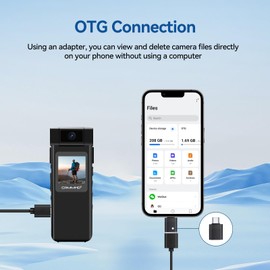 CAMMHD V1-64G Body Cam with 180° Rotating Lens, HD 1080P Body Cam with Rear Clip, Motion Detection and 1.3 Inch Colour Screen, Portable Body Camera for Outdoor Sports/Cycling/Police