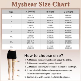 Myshear Medical Compression Stockings for Women and Men, 20-30 mmHg Thigh High Compression Socks, Closed Toe Graduated Compression Hoses, Long Circulation Pressure Stockings for Varicose Veins, Edema