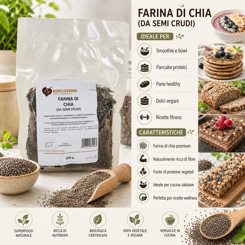 BONGIOVANNI FARINE E BONTA' NATURALI Farina Di Semi Di Chia