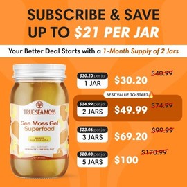TrueSeaMoss Wildcrafted Irish Sea Moss Gel | Multiple Flavors – Rich in Minerals & Vitamins –   supports immune, improves digestion, boost energy, skin & hair health - Made in USA:_Mango-pineapple_1 Pack