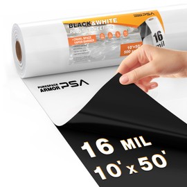 Crawl Space Vapor Barrier, 16 Mil Vapor Barriers, 10' x 50', Drop Cloth Vapor Barrier Covering for Crawl Space Encapsulation, Heavy Duty Polyethylene Plastic Sheeting, Black and White Panda Film
