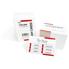 200 Italian Verb Conjugation Present Tense Flash Cards - Full Examples in Both Italian and English