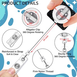 Juoqg Not Bossy Just Aggressively Helpful Glitter Retractable Badge Reel with Alligator Clip, Funny Snarky Badge Holder for Doctor Nurse Night Shift Social Worker Volunteer Teacher Office Staff