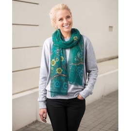 Acotavie Scarfs for Women Lightweight Print Floral Pattern Scarf Fashion Scarves Sunscreen Wraps Shawls (1&Green)