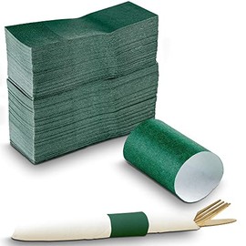 MT Products Self-Adhering Bond Paper Napkin Band 1.5 inches x 4.25 inches Pack of 750 Pieces (Green)