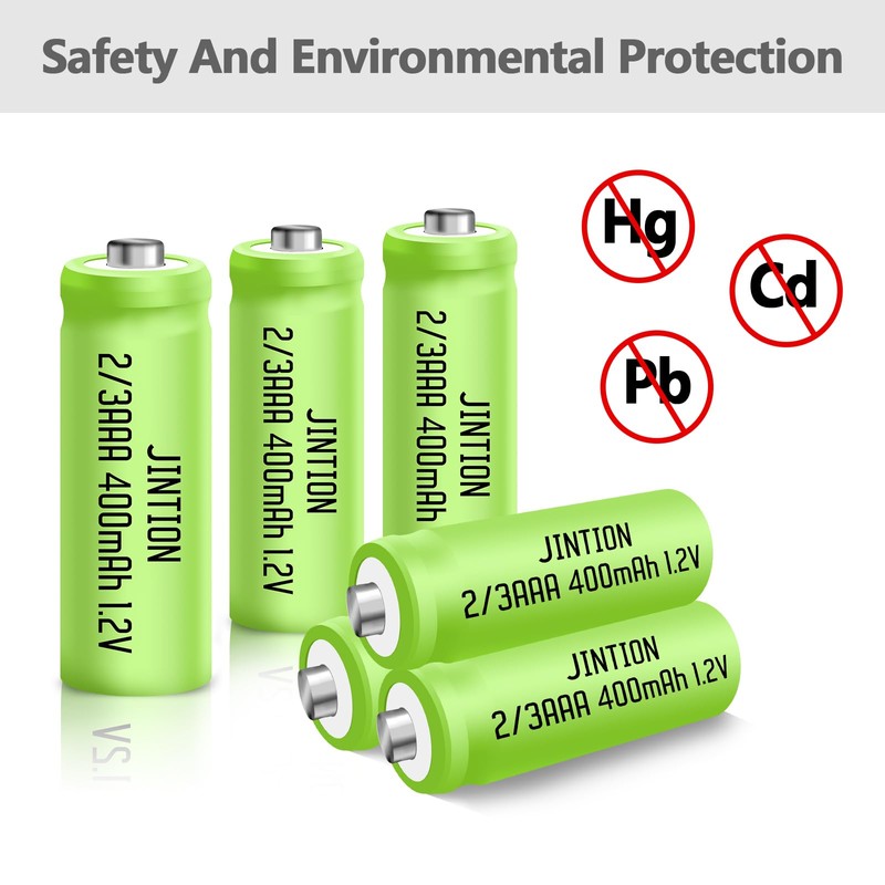 JINTION NIMH 2/3AAA Rechargeable 2/3 AAA Batteries 1.2V 400mAh Battery