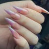 24 Pcs Almond Press on Nails Long Fake Nails Nude
