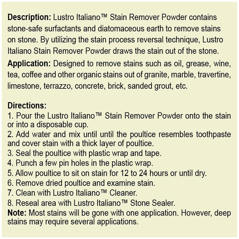 Lustro Italiano Stain Remover Powder, 8 oz