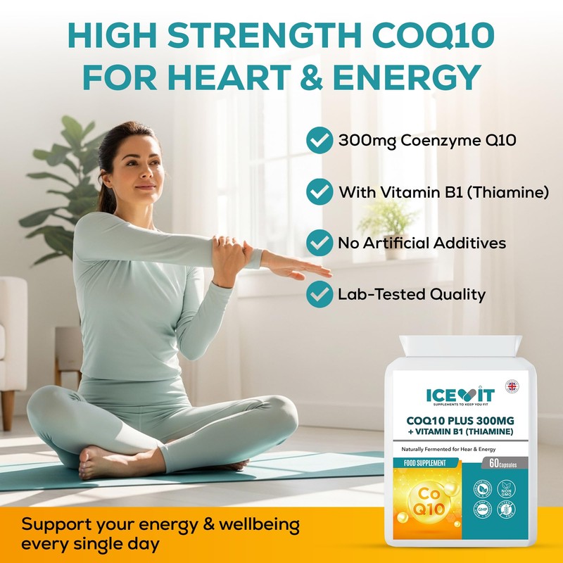 CoQ10 300mg with Vitamin B1 (Thiamine) – 60 Vegan Capsules