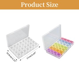 Rieoany Bead Storage Box, Set of 2 Small Storage Boxes with 28 Compartments, Jewellery Organiser, Sorting Boxes for Small Parts, Sorting Box for Nail Art Craft Supplies and Jewellery Accessories