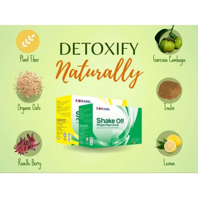 EDMARK Shake Off Phyto Fiber Drink Pandan 20gx12 Sachets