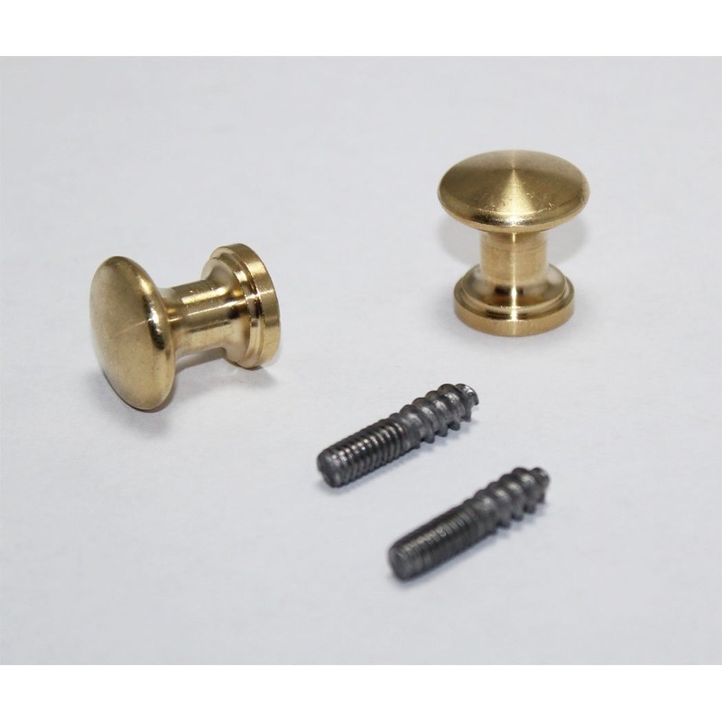 Piano Desk Knobs Solid Brass - With Metal Wood Screw
