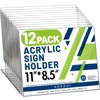 Aheroi 12Pcs Acrylic Sign Holder 8.5 x 11, Horizontal Clear