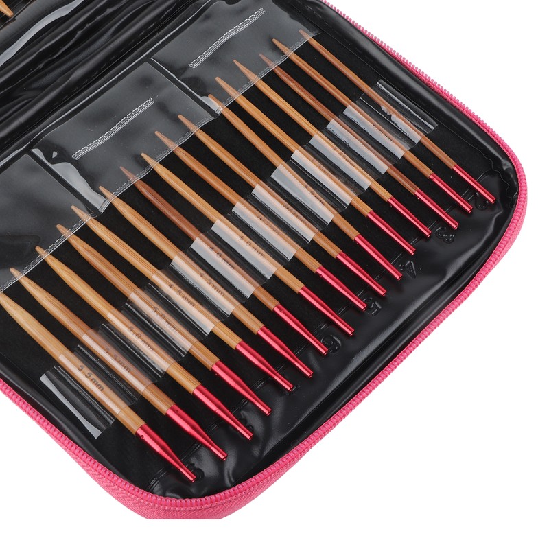 Interchangeable Carbonized Bamboo Needles Set Aluminum Circular Knitting Needles Ring