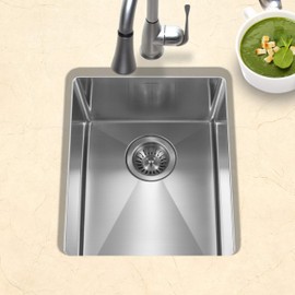 Houzer CNB-1200 Savoir Series 10mm Radius Undermount Prep Bowl Kitchen Sink, Stainless Steel