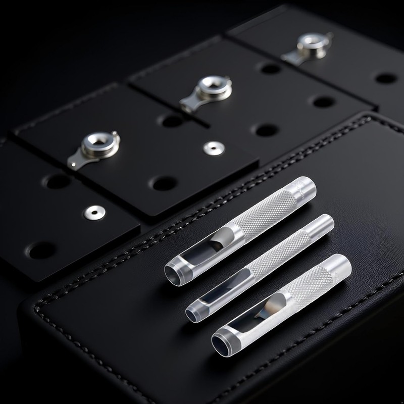 3Pcs Grommets Hole Punch, Steel Hollow Leather Punch Set (1/4,