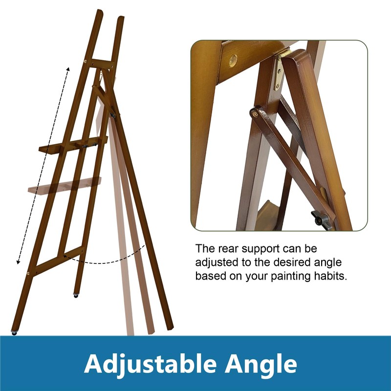 Somime A - Frame Wooden Display Easel with Wheels -