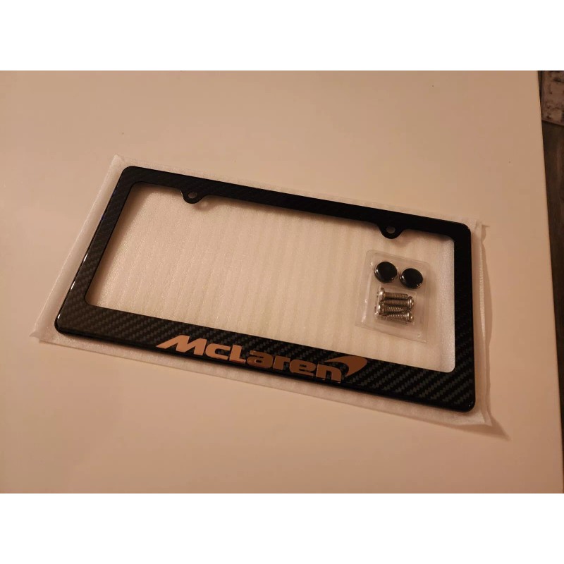 Supra (Gold) McLaren 100% Carbon Fiber License Plate Frame Holder