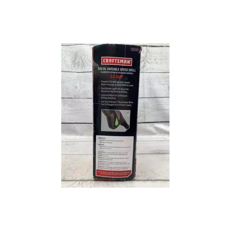 Craftsman NEW! CRAFTSMAN 3/8" VARIABLE SPEED 0-800 RPM DRILL, 5.5