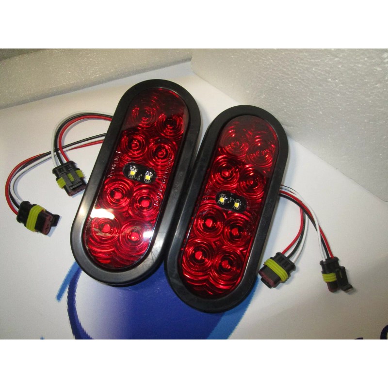 TecNiq 2Pack STTR 6" Oval Grommet Red LED TecNiq Hybrid