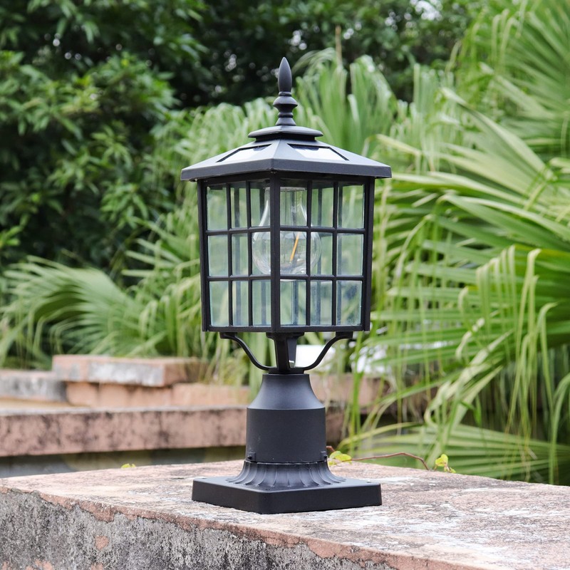 Kemeco ST4224Q-A Solar Post Light Outdoor, Landscape Led Squared Frame