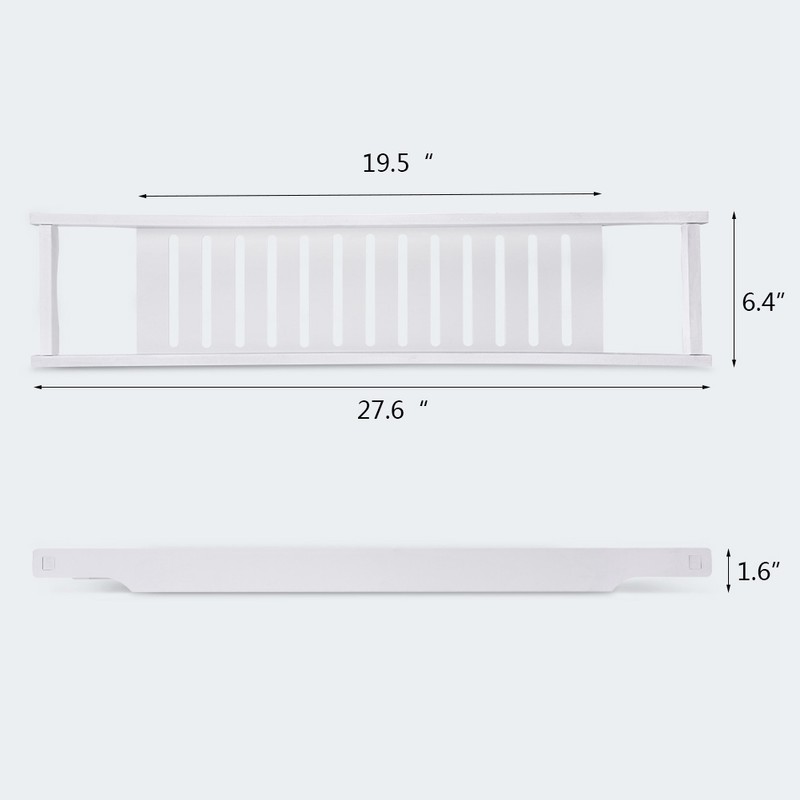 Modern White Color MDF Bath Tray Bathtub Storage Rack Shelf