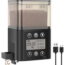 Smart Automatic Fish Feeder for Aquarium - [2025 Upgraded] 320ml Large Capacity & USB Rechargeable Fish Feeder Automatic Dispenser with LCD Display, Programmable Timer for Frequency & Portion Control