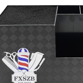 koolsoo Barber Scissors Holder Box Salon Scissors Holder Rack Scissors Case Professional Salon Organizer for Combs Clips Hairstyling, black