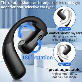 Wireless Single Earbud Bluetooth Headset mit Mikrofon Handy Telefon Freisprech Open Ear Einzeln Sportkopfhörer Kabellos mit Ohrbügel Schnurlos Ohrhörer Freisprecheinrichtung Ohr für Sport Fahren
