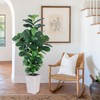 AQUGQ Fiddle Leaf Fig Tree, 5ft Tall Fake Silk Tree
