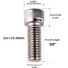 VAMUOEFL #8-32 x 5/8" Socket Head Screw Bolt (1/4" to