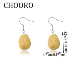 CHOORO Potato Dangle Earrings Vegetable Lovers Gifts Veggie Earrings (Potato earrings CA)