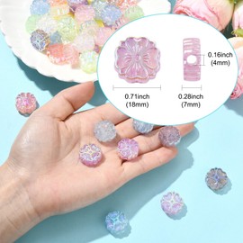 LiQunSweet - 50 abalorio de acrílico de trébol de flor de cerezo con flores de colores mezclados para manualidades, pulseras, collares, arete, bolsas, llaveros, decoración del teléfono