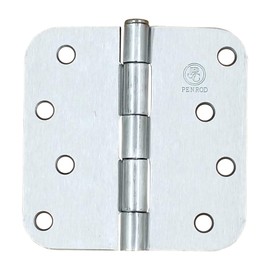 Penrod Door Hinges - Satin Nickel - 4 Inch with 5/8 Inch Radius - 2 Pack