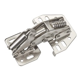 JUNKER Screw-On Hinges 90° with Soft Close and Mounting Stop (Nickel-Plated Steel, Adjustable) Joint Hinge for Screwing On Pack of 6
