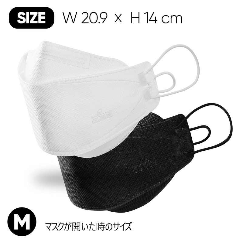 [BOTN] 10 Pcs White Plus Size KF94 Protective Safety Face