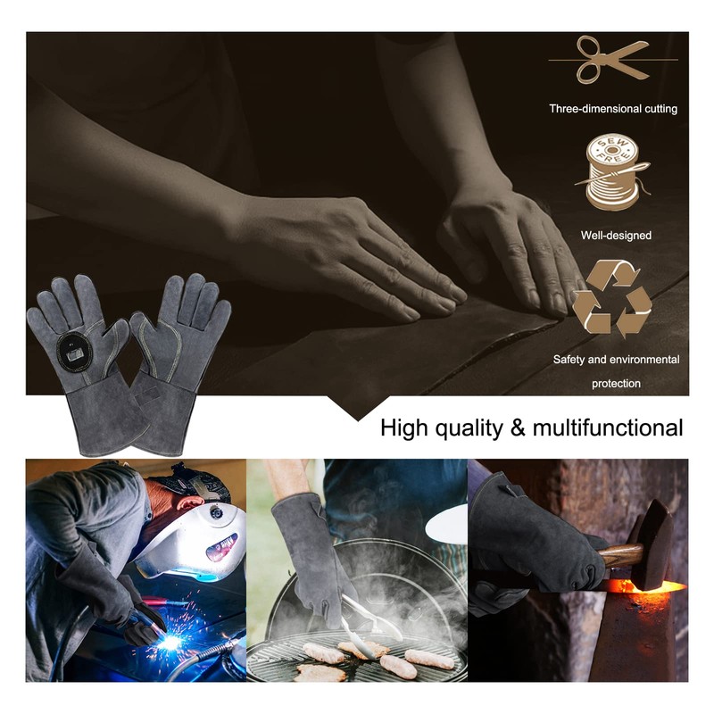 BBQ Gloves Heat Resistant Gloves Welding Gloves Fireplace Gloves Oven