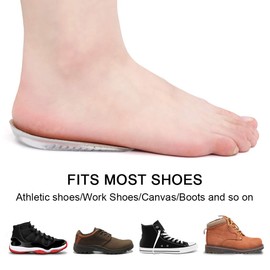 Dr.Foot Height Increase Insoles, Heel Cushion Inserts, Heel Lift Inserts for Leg Length Discrepancies (Large (0.5" Height))