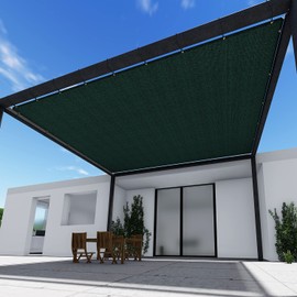 TANG Sunshades Depot 6'x10' Straight Side Sun Shade Sail 180GSM Green Patio Rectangle Shade Fabric Shelter Deck Dock Carport Driveway Pergola Cover Outdoor Backyard Deck 3 Year Warranty