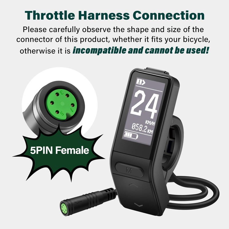 E-Mangue Ebike LCD Display SW102 for Bafang BBS01B BBS02B BBSHD