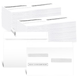 Sayglossy 50 PC W2 Envelopes 2025 Tax Envelopes Double Window Envelopes Self Sealed Envelopes Tax Security Envelopes for W2 Forms 4-Up V1 Quadrant Format (9-1/4" X 5-5/8")